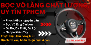 Bọc Vô lăng Carbon, Da Bò, Da Thật, Da Lộn, Nappa Khâu Tay TP.HCM