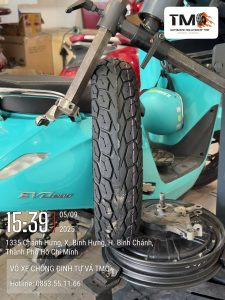 Vỏ xe chống đinh tự vá runflat 8 lớp bố cho Vinfast Evo 200