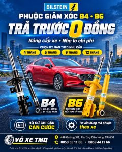 Banner Bilstein B4 và B6 cùng xe Mazda 6, giới thiệu chương trình trả góp tại TMQ