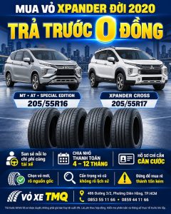 Banner Xpander 2020 và Xpander Cross với hai kích thước vỏ 205/55R16, 205/55R17 tại TMQ