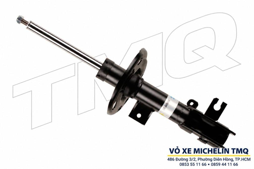 Phuộc Bilstein B4 trước màu đen, có bát đỡ lò xo và watermark TMQ