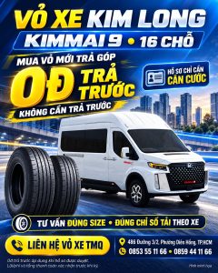 Banner vỏ xe Kim Long Kimmai 9 16 chỗ tại TMQ, hỗ trợ mua trả góp
